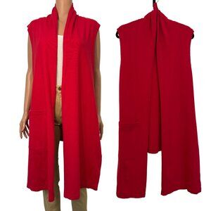 Pacificotton San Francisco Women’s Medium Cotton High-Low Open Cardigan Vest